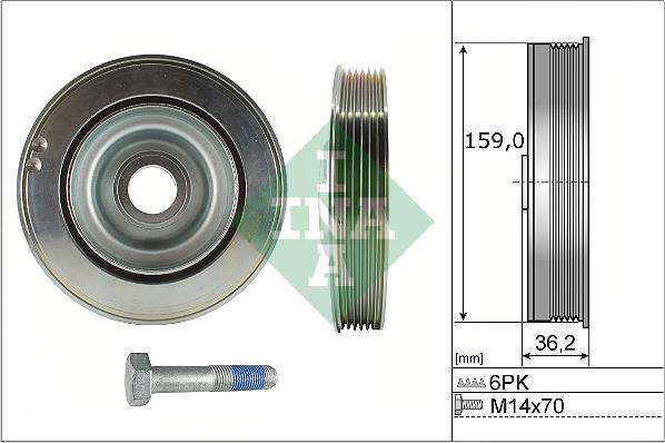 INA 544 0173 20 - Fulie curea, arbore cotit aaoparts.ro