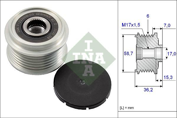 INA 535 0098 10 - Fulie, alternator aaoparts.ro