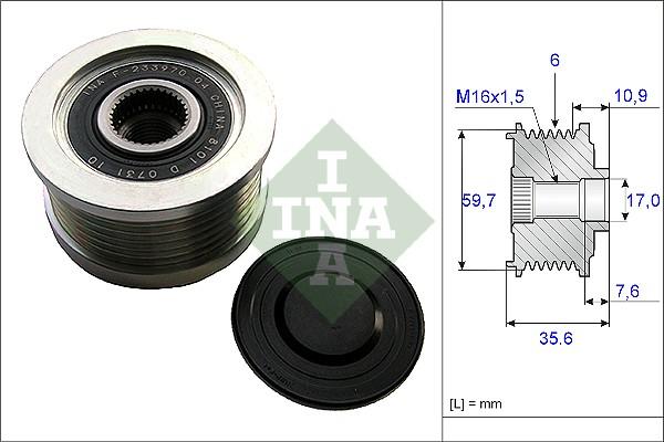 INA 535 0046 10 - Fulie, alternator aaoparts.ro