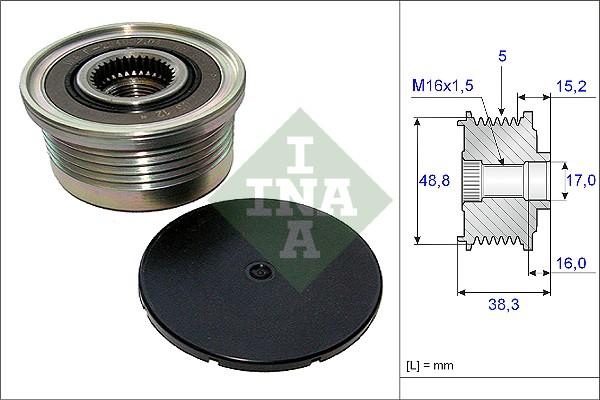 INA 535 0048 10 - Fulie, alternator aaoparts.ro