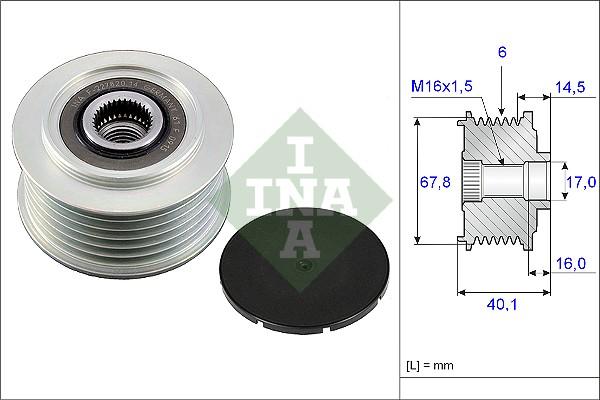 INA 535 0047 10 - Fulie, alternator aaoparts.ro