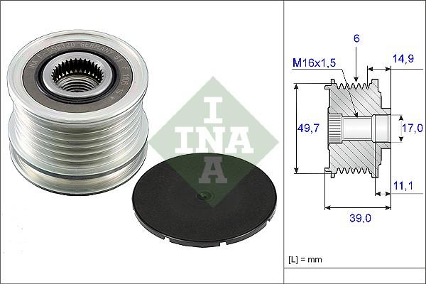 INA 535 0050 10 - Fulie, alternator aaoparts.ro