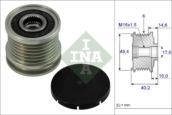 INA 535 0001 10 - Fulie, alternator aaoparts.ro