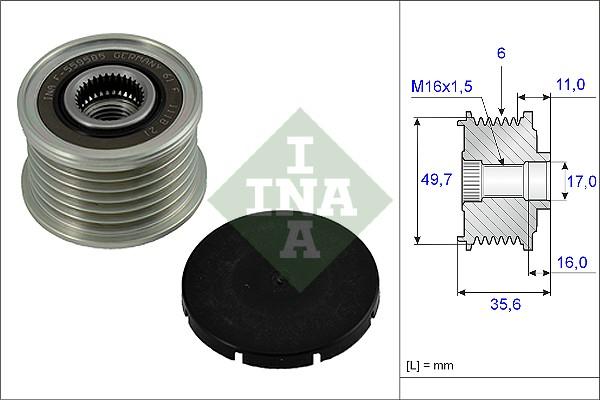 INA 535 0016 10 - Fulie, alternator aaoparts.ro