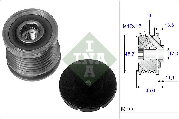 INA 535 0085 10 - Fulie, alternator aaoparts.ro