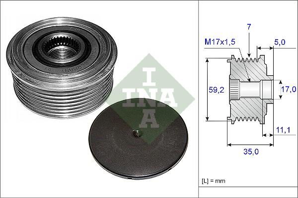 INA 535 0087 10 - Fulie, alternator aaoparts.ro