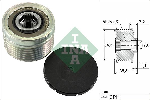 INA 535 0039 10 - Fulie, alternator aaoparts.ro