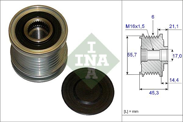 INA 535 0036 10 - Fulie, alternator aaoparts.ro