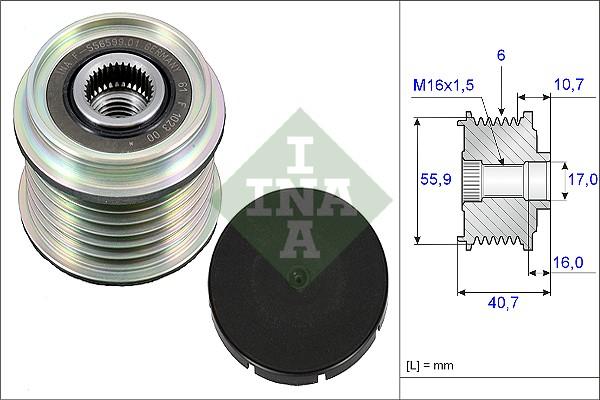 INA 535 0028 10 - Fulie, alternator aaoparts.ro