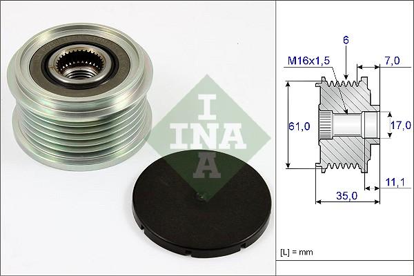 INA 535 0022 10 - Fulie, alternator aaoparts.ro