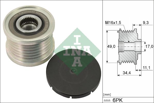 INA 535 0075 10 - Fulie, alternator aaoparts.ro