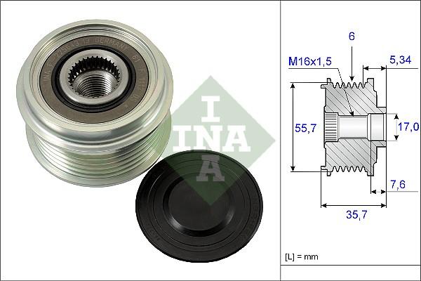 INA 535 0077 10 - Fulie, alternator aaoparts.ro