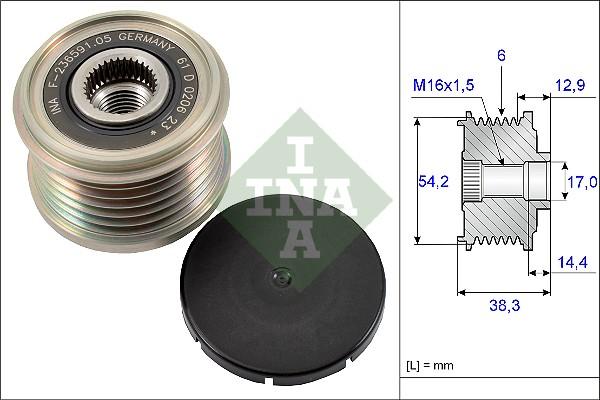 INA 535 0194 10 - Fulie, alternator aaoparts.ro