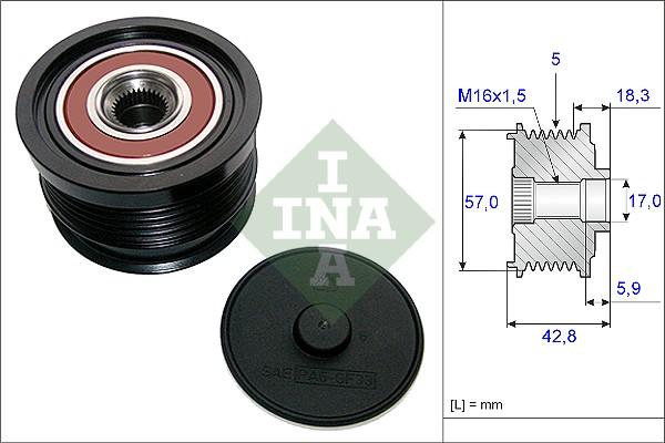 INA 535 0191 10 - Fulie, alternator aaoparts.ro