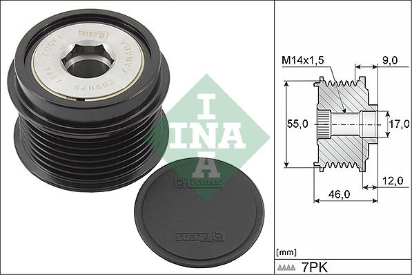 INA 535 0198 10 - Fulie, alternator aaoparts.ro