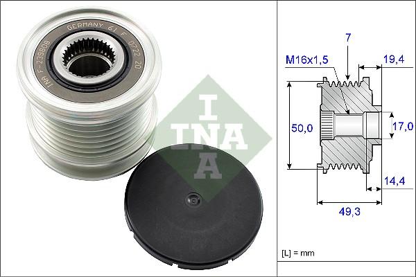 INA 535 0140 10 - Fulie, alternator aaoparts.ro