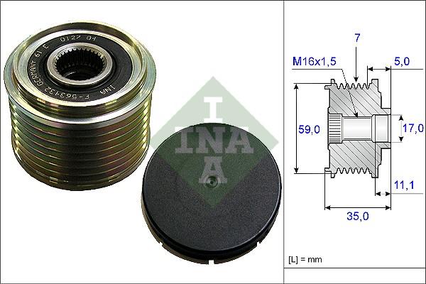 INA 535 0159 10 - Fulie, alternator aaoparts.ro