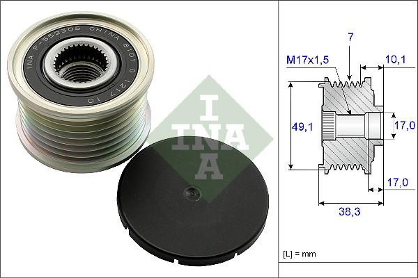 INA 535 0153 10 - Fulie, alternator aaoparts.ro