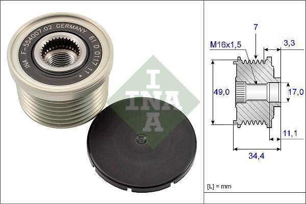 INA 535 0164 10 - Fulie, alternator aaoparts.ro