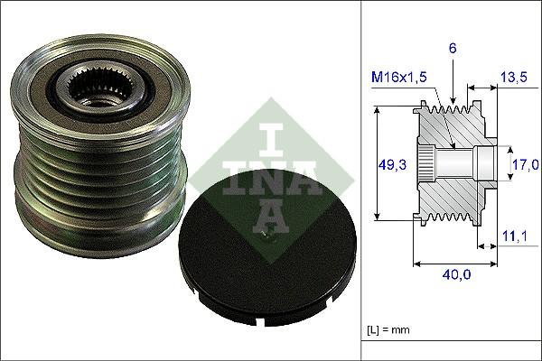 INA 535 0166 10 - Fulie, alternator aaoparts.ro