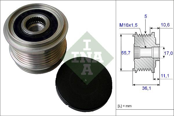 INA 535 0161 10 - Fulie, alternator aaoparts.ro