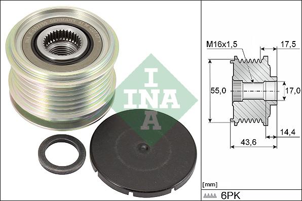 INA 535 0105 10 - Fulie, alternator aaoparts.ro