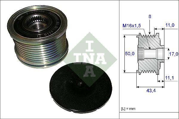 INA 535 0108 10 - Fulie, alternator aaoparts.ro