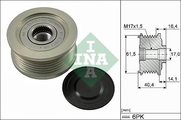 INA 535 0115 10 - Fulie, alternator aaoparts.ro