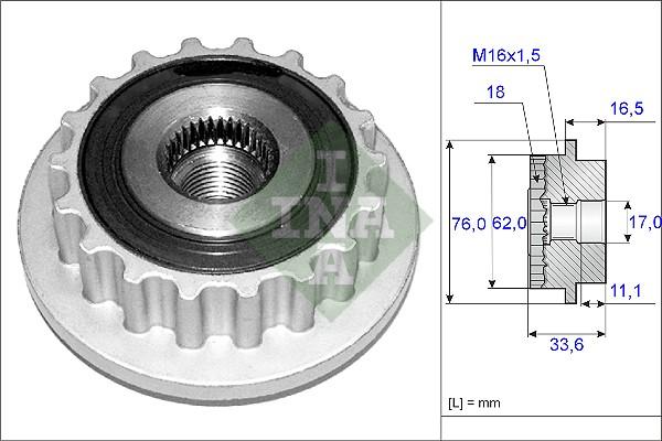 INA 535 0118 10 - Fulie, alternator aaoparts.ro