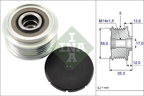 INA 535 0184 10 - Fulie, alternator aaoparts.ro