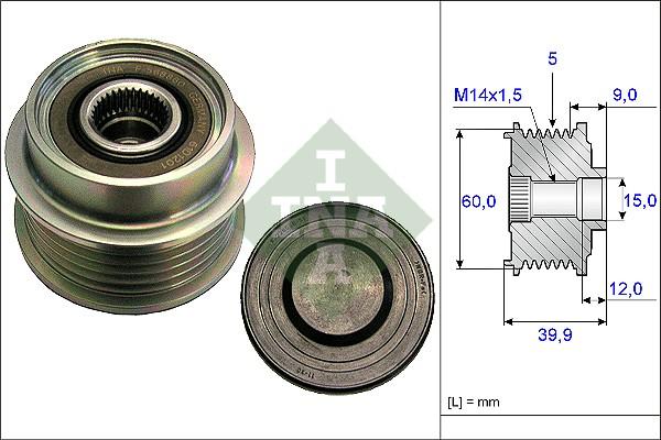 INA 535 0180 10 - Fulie, alternator aaoparts.ro