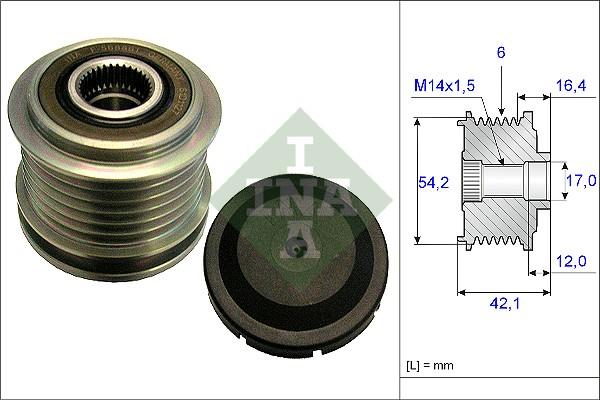 INA 535 0181 10 - Fulie, alternator aaoparts.ro