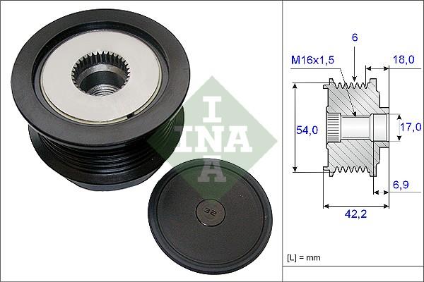 INA 535 0188 10 - Fulie, alternator aaoparts.ro