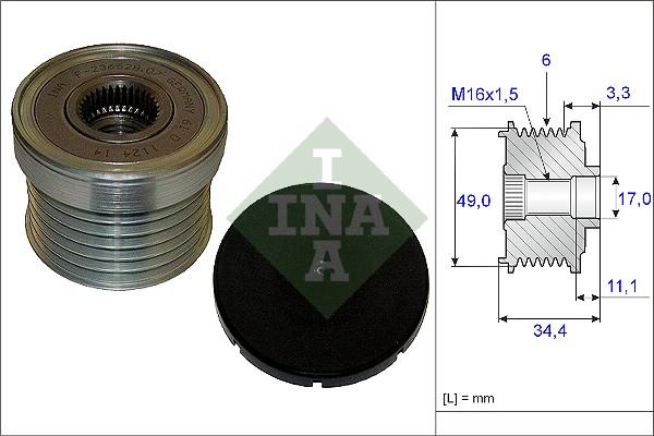 INA 535 0183 10 - Fulie, alternator aaoparts.ro