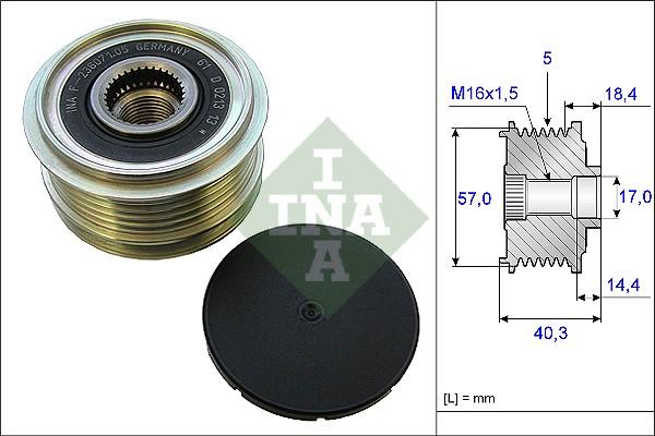 INA 535 0187 10 - Fulie, alternator aaoparts.ro