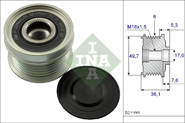 INA 535 0134 10 - Fulie, alternator aaoparts.ro