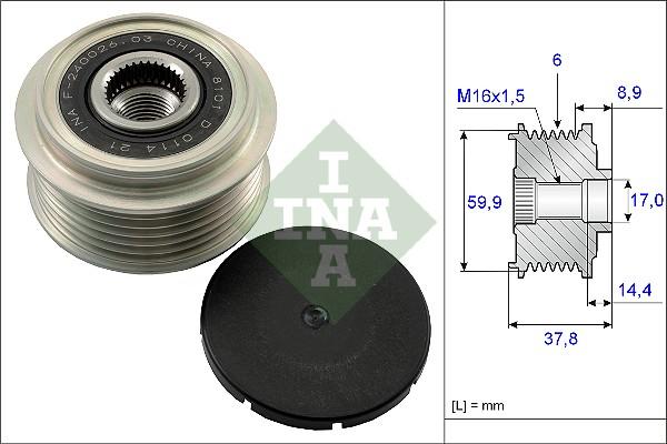 INA 535 0135 10 - Fulie, alternator aaoparts.ro