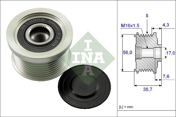 INA 535 0131 10 - Fulie, alternator aaoparts.ro