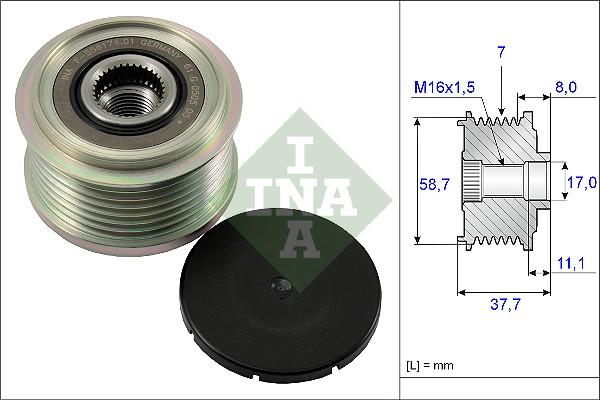 INA 535 0128 10 - Fulie, alternator aaoparts.ro