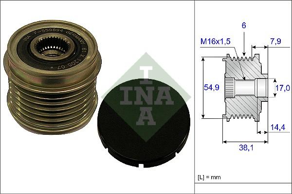 INA 535 0176 10 - Fulie, alternator aaoparts.ro