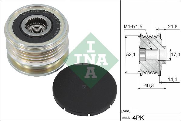 INA 535 0345 10 - Fulie, alternator aaoparts.ro