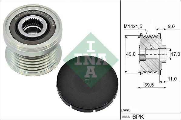 INA 535 0361 10 - Fulie, alternator aaoparts.ro