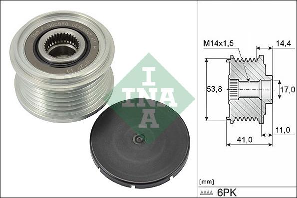 INA 535 0304 10 - Fulie, alternator aaoparts.ro