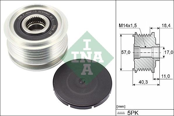 INA 535 0295 10 - Fulie, alternator aaoparts.ro