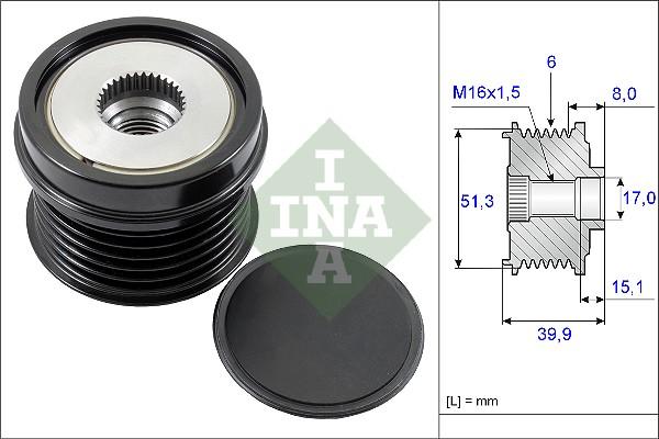 INA 535 0252 10 - Fulie, alternator aaoparts.ro