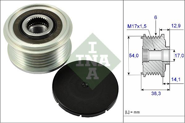 INA 535 0264 10 - Fulie, alternator aaoparts.ro