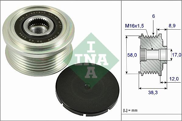 INA 535 0266 10 - Fulie, alternator aaoparts.ro