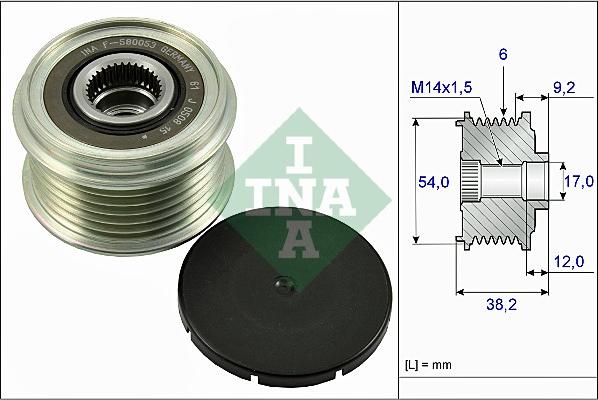 INA 535 0263 10 - Fulie, alternator aaoparts.ro