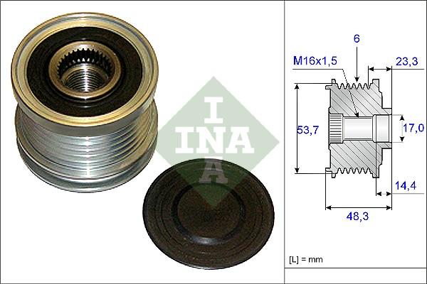 INA 535 0204 10 - Fulie, alternator aaoparts.ro