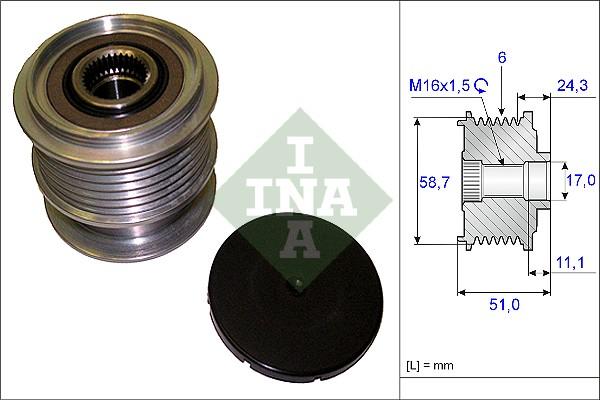 INA 535 0200 10 - Fulie, alternator aaoparts.ro